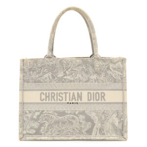 Christian Dior Book Tote, Medium, Reverse Embroidery Canvas, Grey, M1296ZRGO
